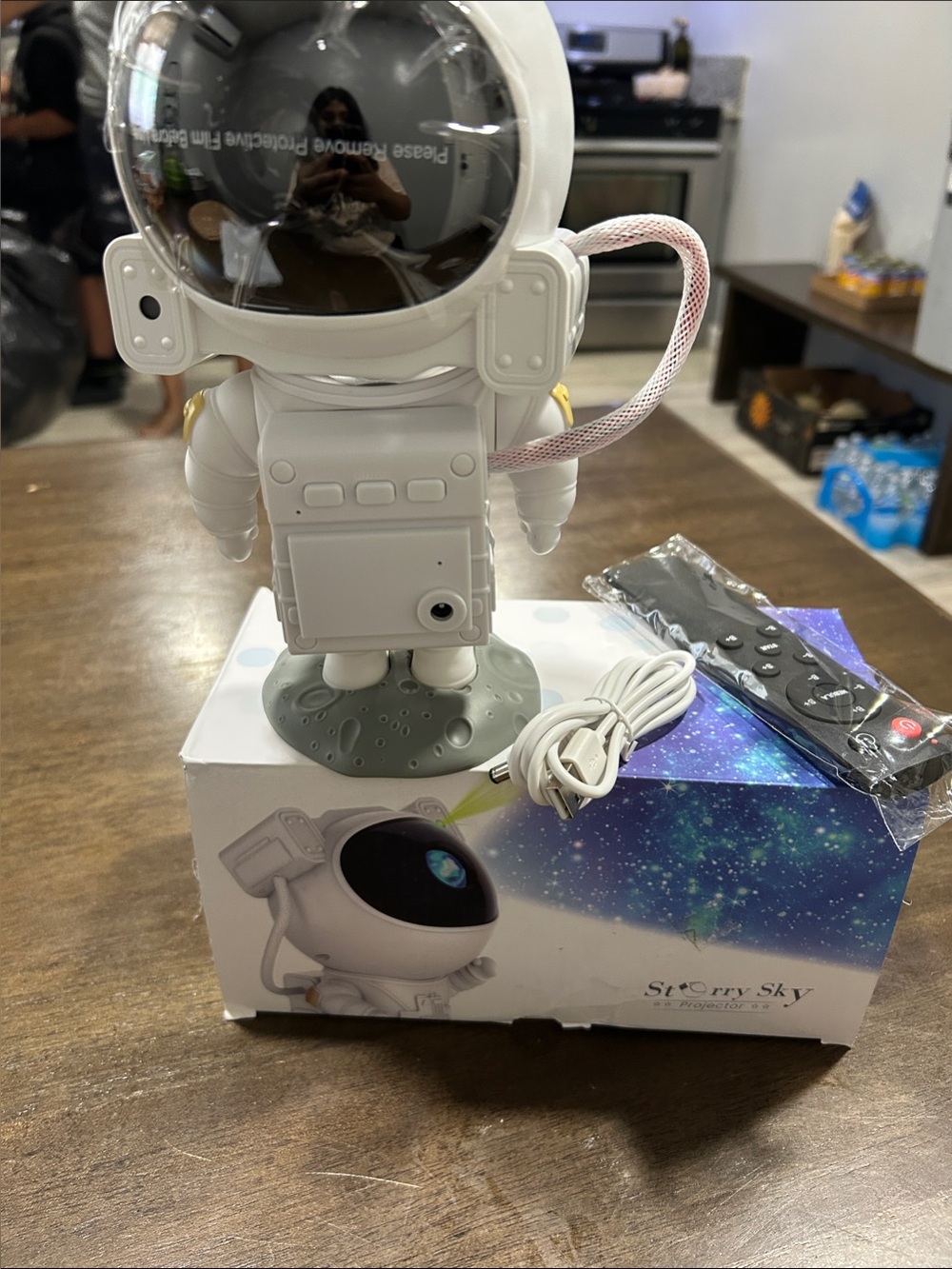 Starry Sky Astronaut Projector Night Light - White